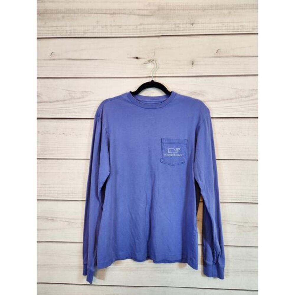 Vineyard Vines Womens Purple Solid Cotton Crew Neck Long Sleeve Tee Shirt XS